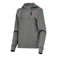 Women's Antigua Heather Houston Texans Justice Pullover Hoodie
