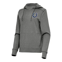 Women's Antigua Heather Indianapolis Colts Justice Pullover Hoodie