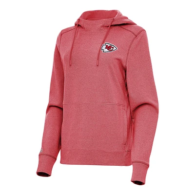 Women's Antigua Heather Kansas City Chiefs Justice Pullover Hoodie