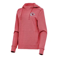 Women's Antigua Heather Kansas City Chiefs Justice Pullover Hoodie