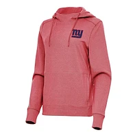 Women's Antigua Heather New York Giants Justice Pullover Hoodie