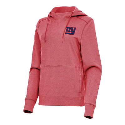Women's Antigua Heather New York Giants Justice Pullover Hoodie