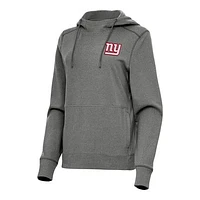 Women's Antigua Heather New York Giants Justice Pullover Hoodie