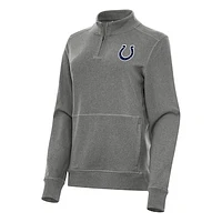 Women's Antigua Heather Indianapolis Colts Crush Quarter-Zip Jacket