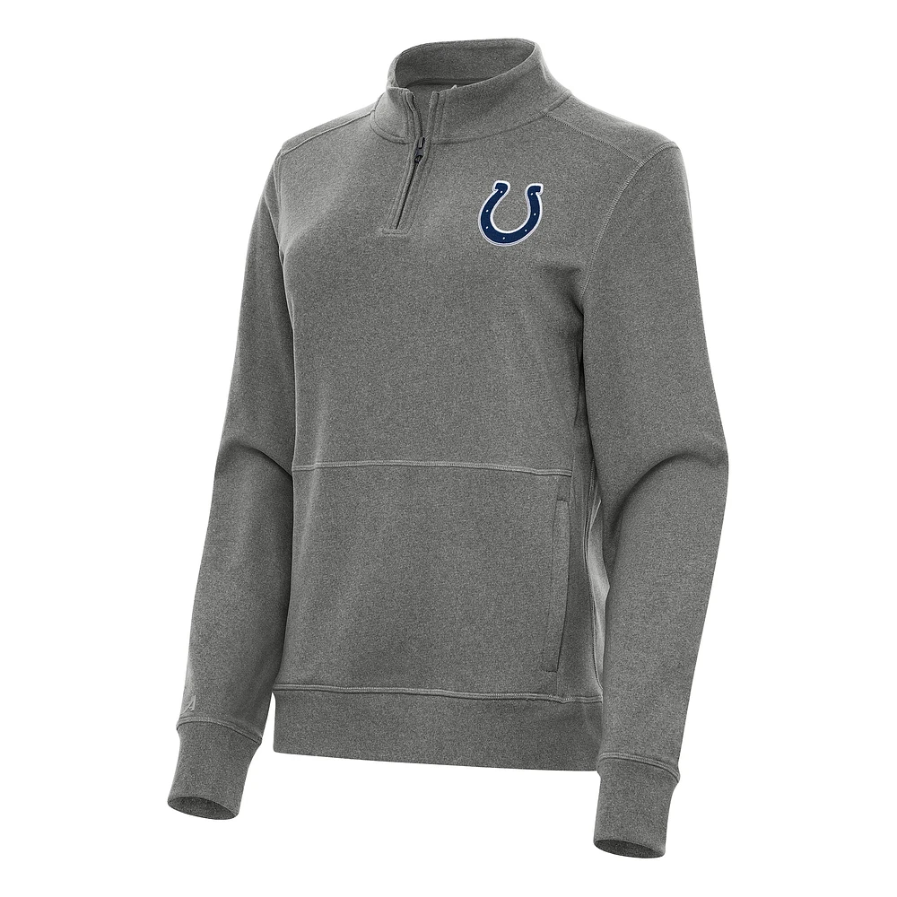 Women's Antigua Heather Indianapolis Colts Crush Quarter-Zip Jacket