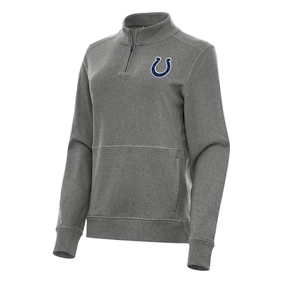 Women's Antigua Heather Indianapolis Colts Crush Quarter-Zip Jacket