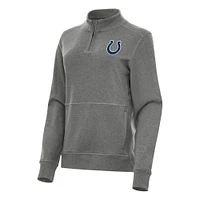 Women's Antigua Heather Indianapolis Colts Crush Quarter-Zip Jacket