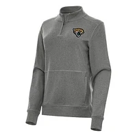 Women's Antigua  Heather Black Jacksonville Jaguars Crush Quarter-Zip Jacket
