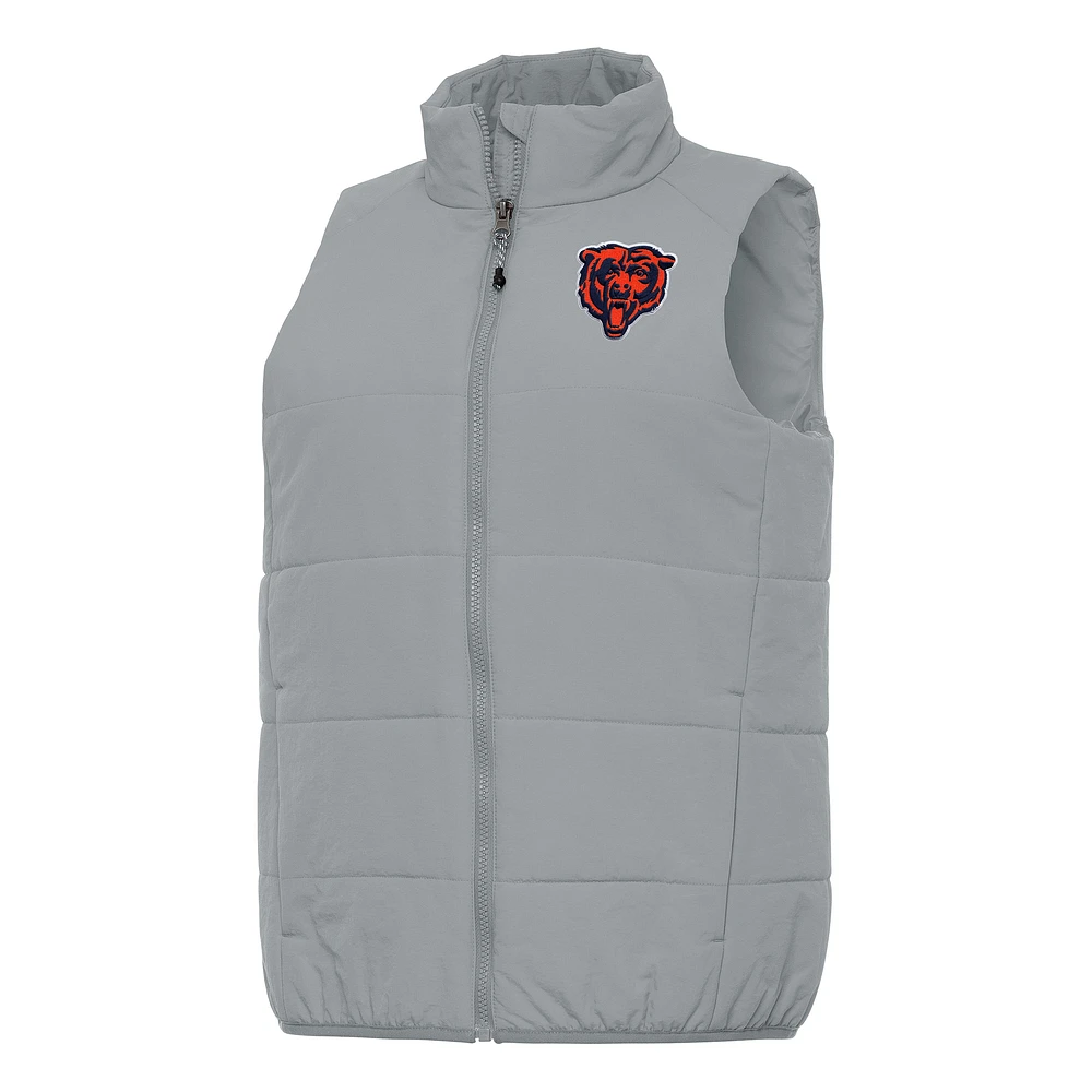 Women's Antigua Gray Chicago Bears Experience Full-Zip Vest