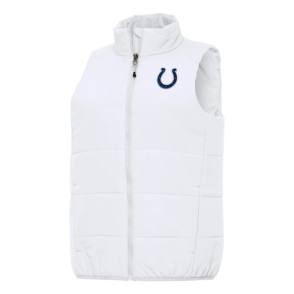 Women's Antigua White Indianapolis Colts Experience Full-Zip Vest