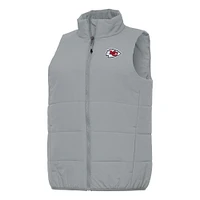 Women's Antigua  Gray Kansas City Chiefs Experience Full-Zip Vest