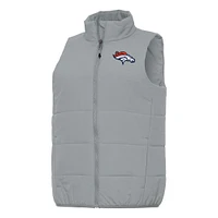Women's Antigua  Gray Denver Broncos Experience Full-Zip Vest