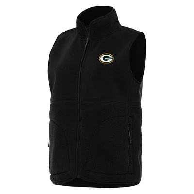 Women's Antigua Green Bay Packers Nostalgic Full-Zip Vest