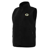 Women's Antigua Green Bay Packers Nostalgic Full-Zip Vest