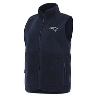 Women's Antigua  Navy New England Patriots Nostalgic Full-Zip Vest