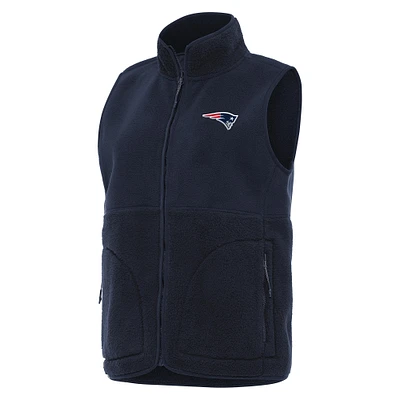 Women's Antigua  Navy New England Patriots Nostalgic Full-Zip Vest