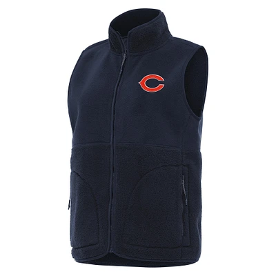 Women's Antigua Navy Chicago Bears Nostalgic Full-Zip Vest