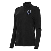 Women's Antigua  Heather Black Indianapolis Colts Bright Quarter-Zip Sweatshirt