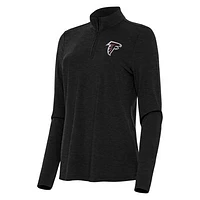 Women's Antigua  Heather Black Atlanta Falcons Bright Quarter-Zip Sweatshirt