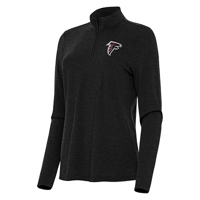 Women's Antigua  Heather Black Atlanta Falcons Bright Quarter-Zip Sweatshirt