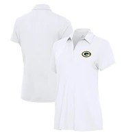 Women's Antigua  White Green Bay Packers Era V-Neck Polo