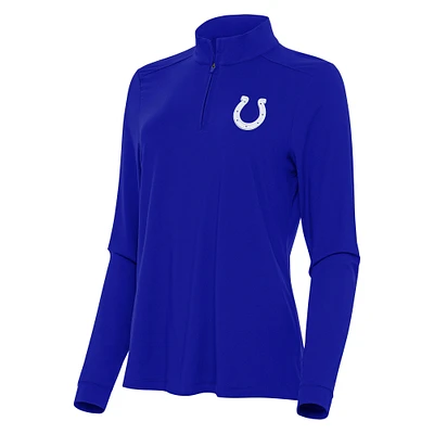Women's Antigua  Royal Indianapolis Colts Intent Quarter-Zip Sweatshirt