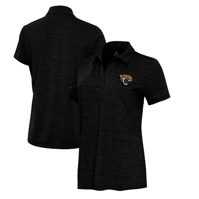 Women's Antigua  Heather Black Jacksonville Jaguars Layout V-Neck Polo