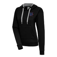 Women's Antigua  Black Houston Texans Victory Pullover Hoodie