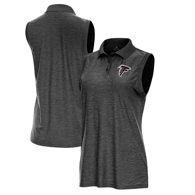 Women's Antigua  Heather Black Atlanta Falcons Recap Sleeveless Polo