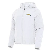 Women's Antigua  White Los Angeles Chargers  Universe Full-Zip Hoodie Jacket