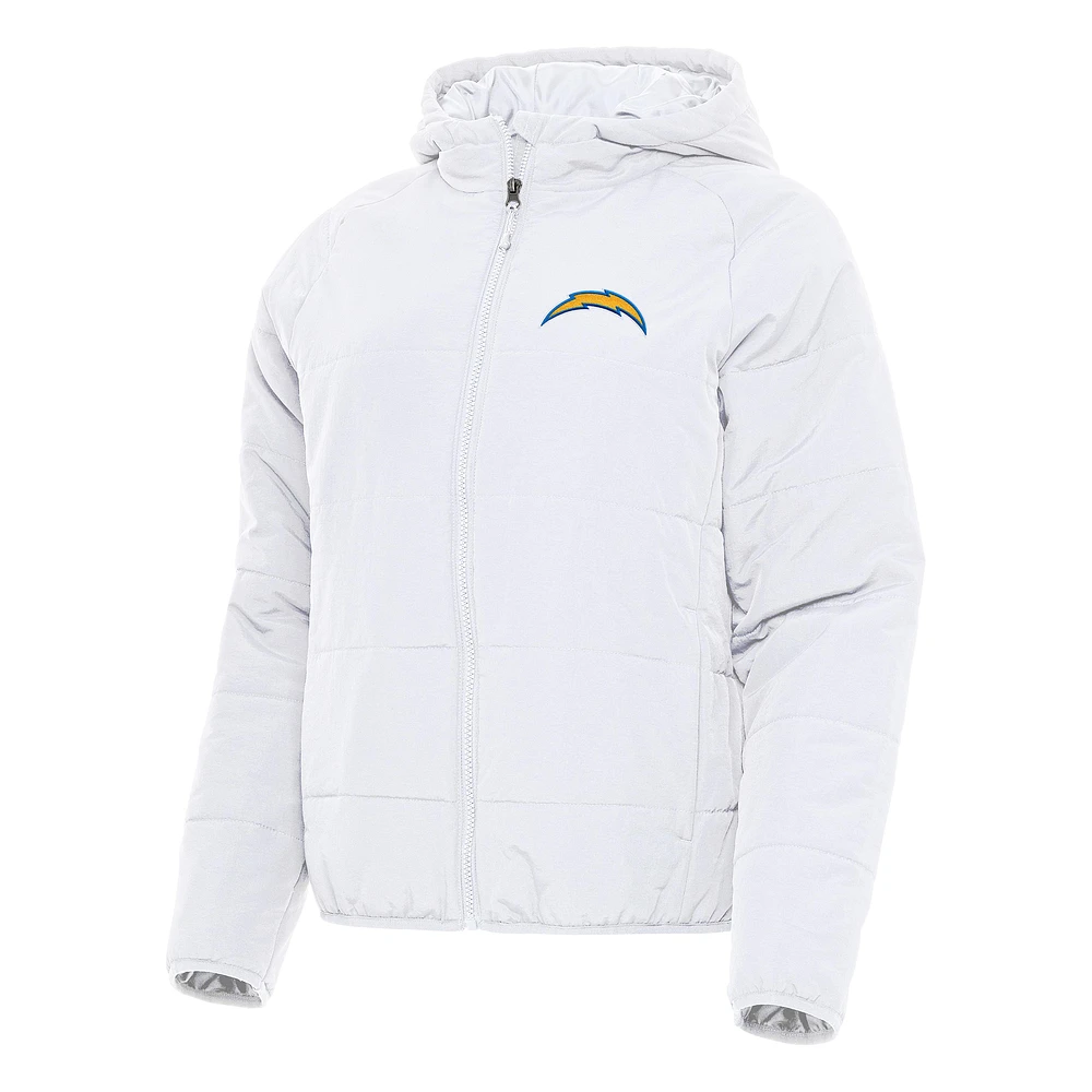 Women's Antigua White Los Angeles Chargers Universe Full-Zip Hoodie Jacket