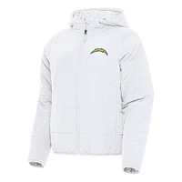 Women's Antigua  White Los Angeles Chargers  Universe Full-Zip Hoodie Jacket