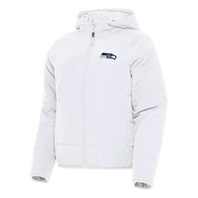 Women's Antigua  White Seattle Seahawks  Universe Full-Zip Hoodie Jacket