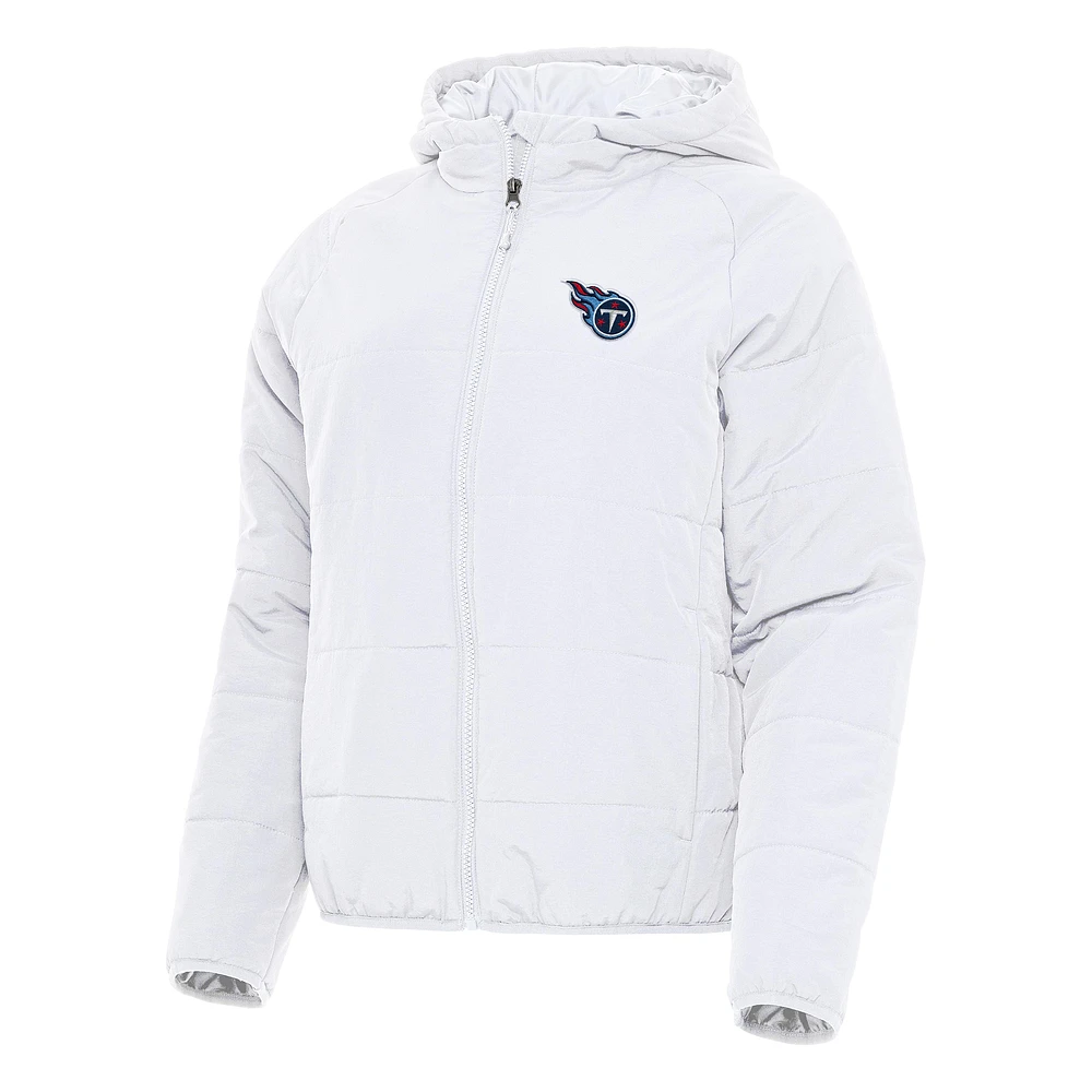 Women's Antigua White Tennessee Titans Universe Full-Zip Hoodie Jacket