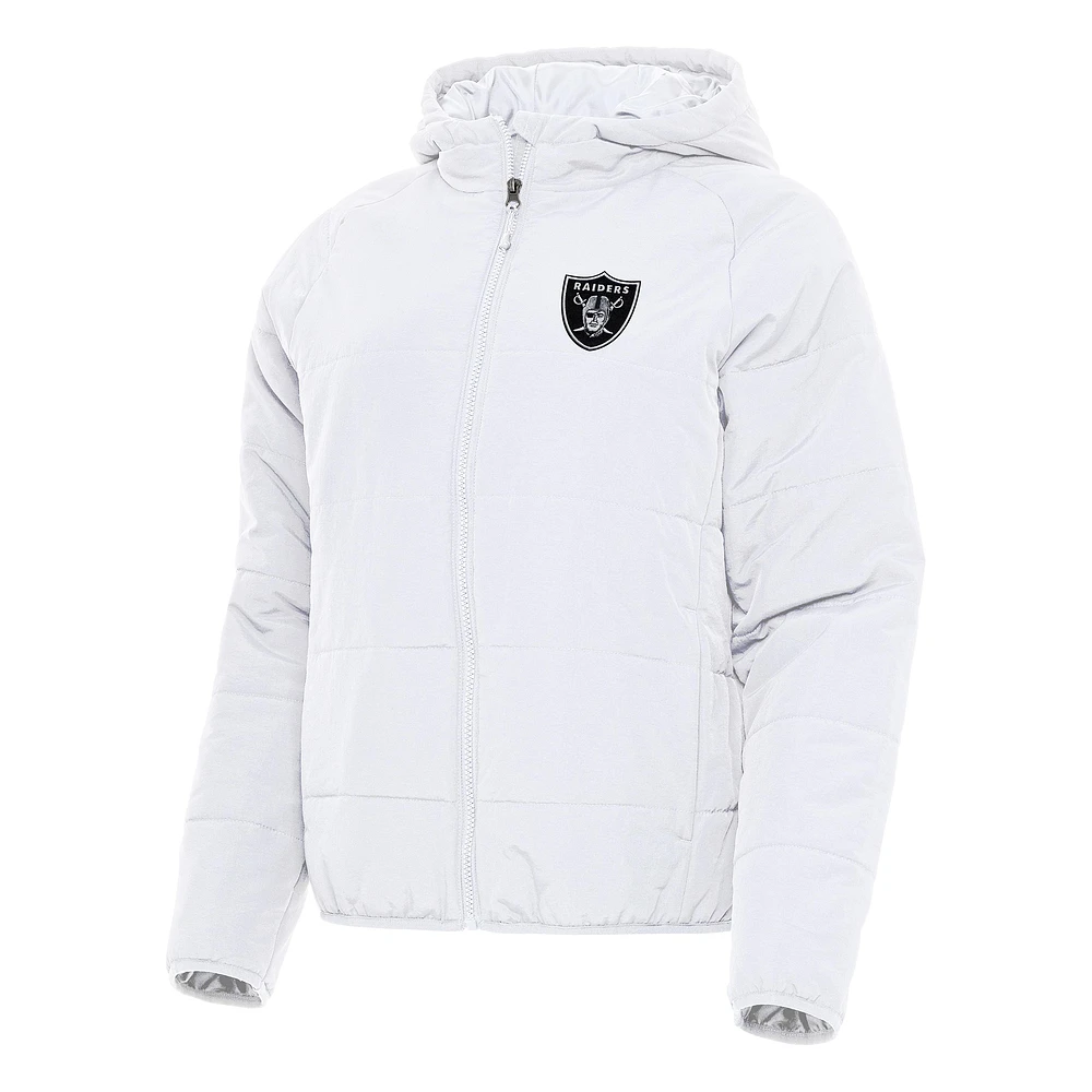 Women's Antigua White Las Vegas Raiders Universe Full-Zip Hoodie Jacket