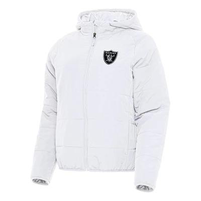 Women's Antigua  White Las Vegas Raiders  Universe Full-Zip Hoodie Jacket