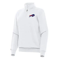 Women's Antigua  White Buffalo Bills Victory Quarter-Zip Top