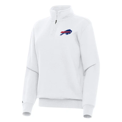 Women's Antigua  White Buffalo Bills Victory Quarter-Zip Top