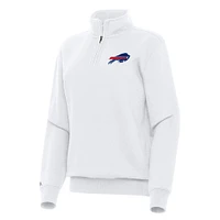 Women's Antigua  White Buffalo Bills Victory Quarter-Zip Top
