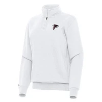 Women's Antigua  White Atlanta Falcons Victory Quarter-Zip Top