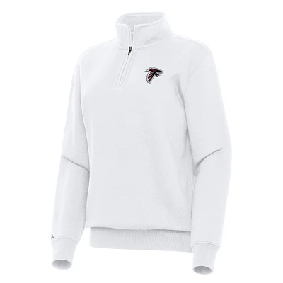Women's Antigua  White Atlanta Falcons Victory Quarter-Zip Top