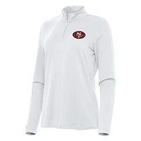 Women's Antigua  White San Francisco 49ers Reprocess Quarter-Zip Top