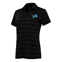 Women's Antigua  Black Detroit Lions Tunnel Polo