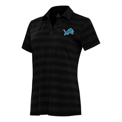 Women's Antigua  Black Detroit Lions Tunnel Polo