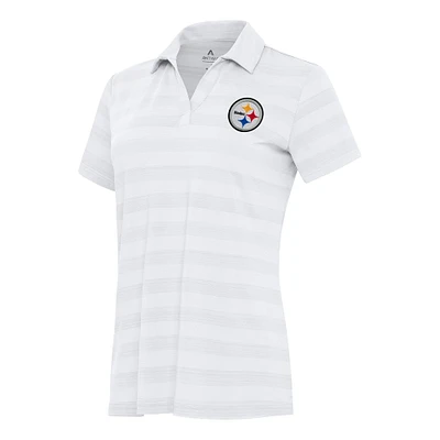 Women's Antigua  White Pittsburgh Steelers Tunnel Polo