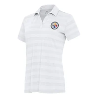 Women's Antigua  White Pittsburgh Steelers Tunnel Polo