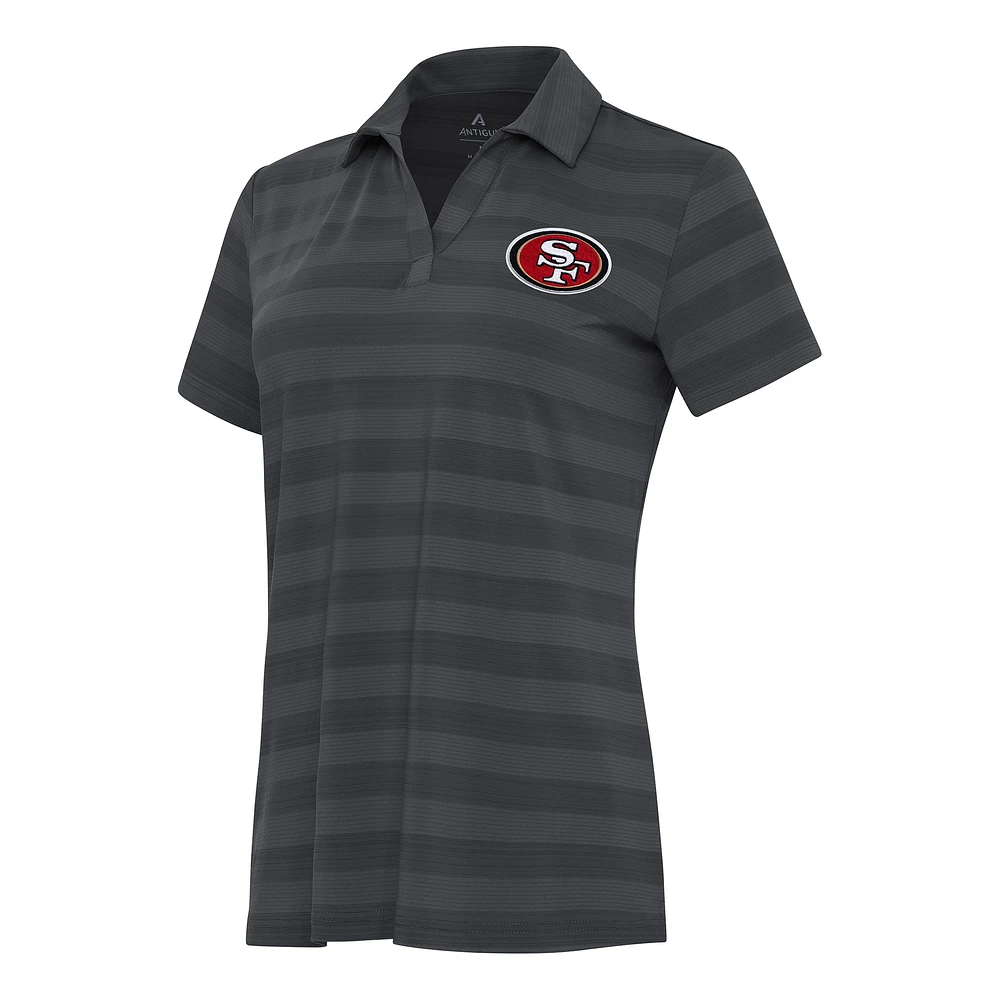 Women's Antigua Pewter San Francisco 49ers Tunnel Polo