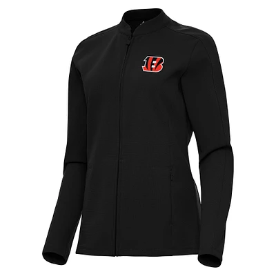 Women's Antigua  Black Cincinnati Bengals Regard Full-Zip Jacket