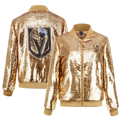 Women's Cuce Gold Vegas Golden Knights Sequin Full-Zip Jacket