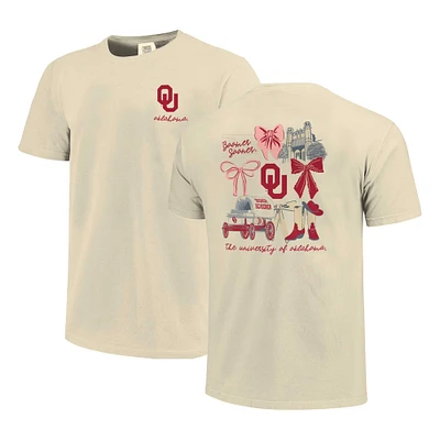 Unisex Image One Natural Oklahoma Sooners Comfort Colors Coquette T-Shirt